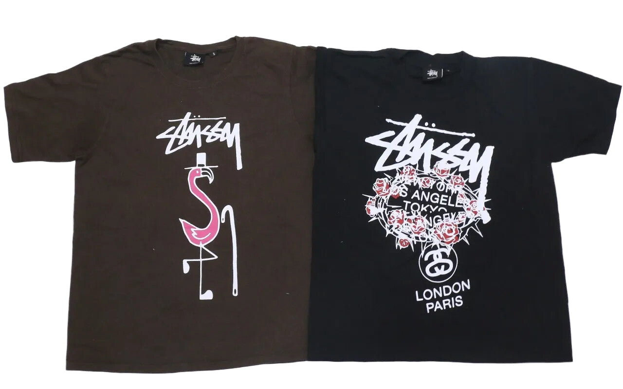 Upcycled Stussy Inspired Logo Printed T-Shirts